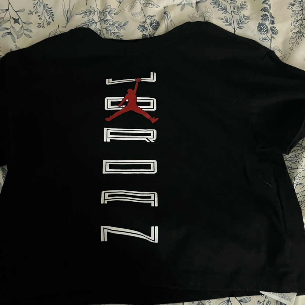 Jordan Black Tee with Red Logo